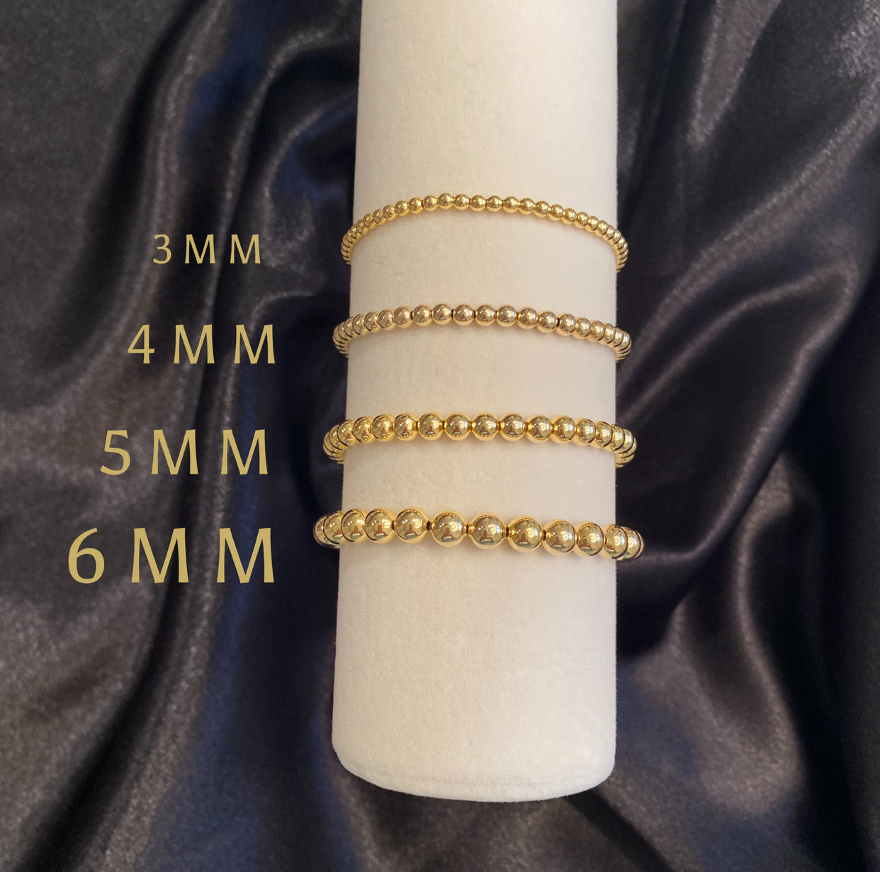 3mm Classic Gold Bead Bracelet