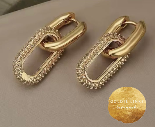 Gold Link Earrings